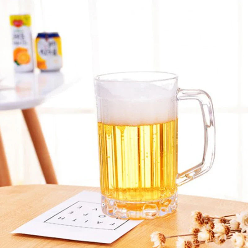 500ML Transparent Beer Mug | Unbreakable Plastic Cup for Drinks