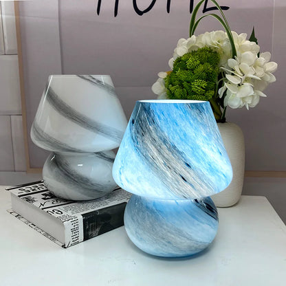 Ins Medieval Style Handmade Glass Mushroom Table Lamp Planet Bedroom Creative Bedside Earth Moon Mars Night Lamp Drop Shipping