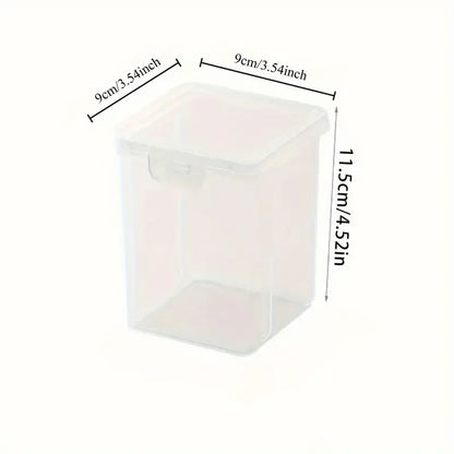 1 unidad de caja de almacenamiento apilable transparente para accesorios de cabello con tapa a presión - Organizador de plástico a prueba de polvo y agua para joyería