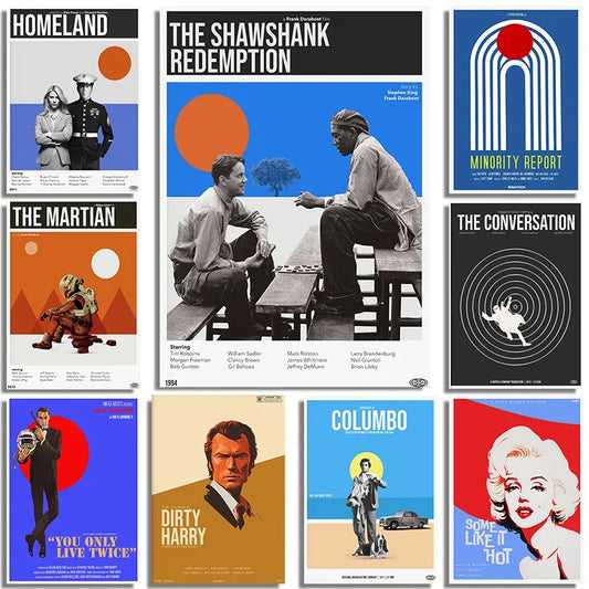 Affiche de film minimaliste Dirty Harry/The Wire/Homeland Classique Séries TV Impression artistique Peinture sur toile vintage Décoration murale Décoration intérieure