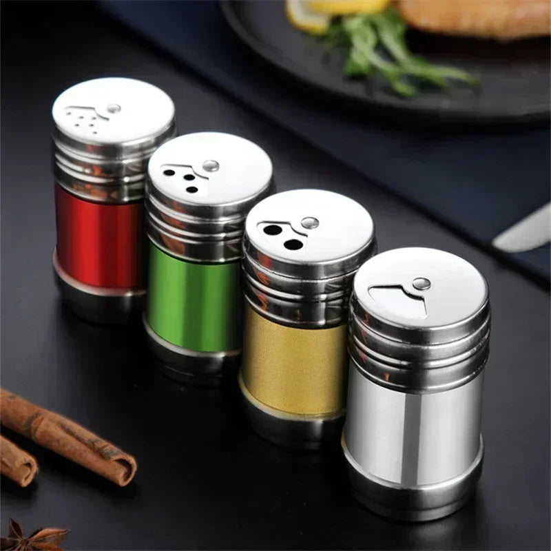 Pot à épices en acier inoxydable | Salière et poivrière rotatives pour barbecue et cuisine