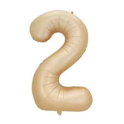 Cream Foil Number Balloons 1-9 Set | Large Digital Birthday Party Decor