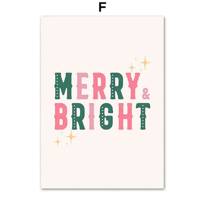 Arte de pared moderno y sencillo, árbol de Navidad rosa, Papá Noel, impresión en lienzo HD, póster, decoración para sala de estar, dormitorio