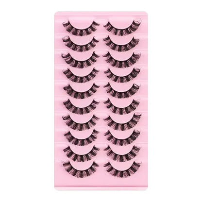 10Pairs 3D Mink Lashes Russian Strip Lash | Dramatic False Eyelashes for Full Volume Look