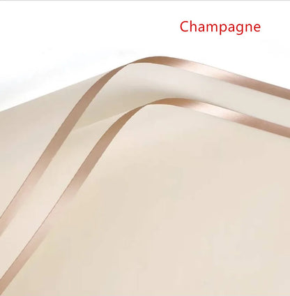 5pcs Flower Wrapping Paper with Golden Border | Korean Style Half Transparent Gift Packing for Florist Bouquet