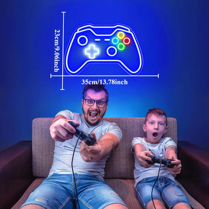 Enseigne lumineuse LED néon en forme de manette de jeu pour la décoration de la chambre du joueur, alimentée par USB, le meilleur cadeau pour les adolescents, les garçons et les enfants.