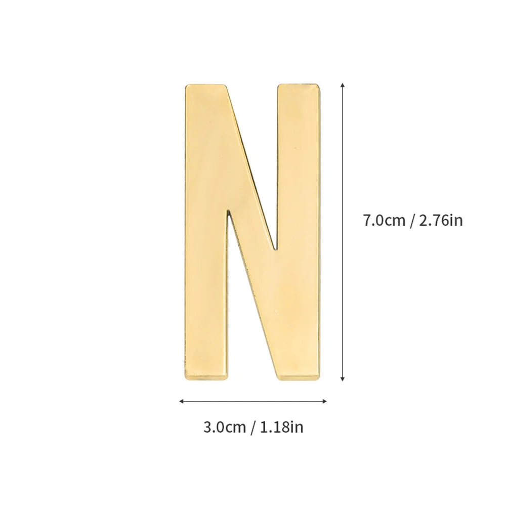 1 pièce en métal auto-adhésive Numéro de maison, lettres de l'alphabet anglais pour plaque de porte d'appartement, autocollants de numéro de boîte aux lettres de table 7*3cm
