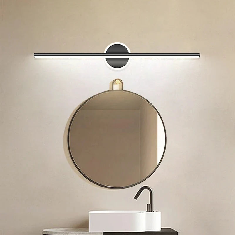 LED Mirror Front Wall Light – 40/60cm Gold Black Indoor Lamp for Bathroom & Bedroom