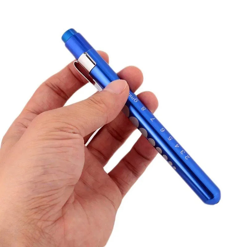 2Pcs Medical Pen Light Flashlight | LED Diagnostic Torch with Pupil Gauge for Doctors and Nurses