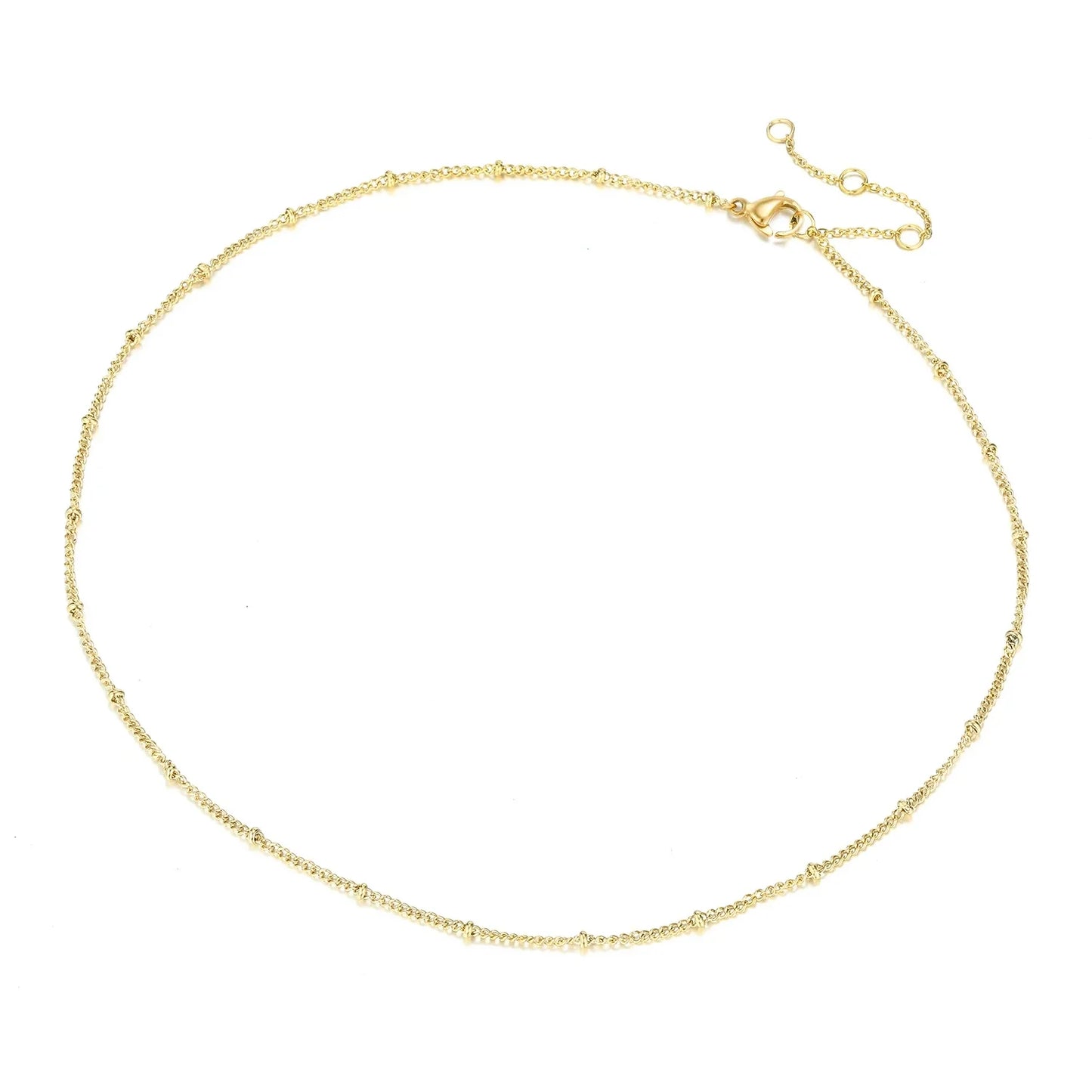 Dainty Gold Layered Bead Chain Necklace | Stainless Steel Star Pendant Jewelry