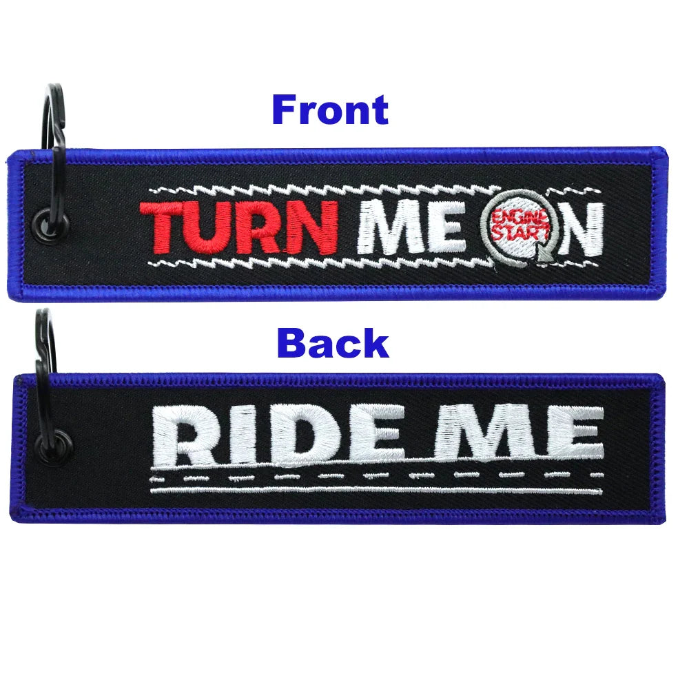 Motorcycle Keychain Double Sided Embroidery | Fashion Key Ring Gift
