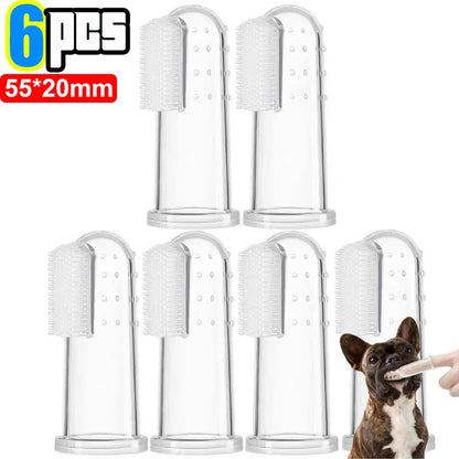 Silicone Soft Pet Finger Cuff Toothbrush | Dog & Cat Teeth Cleaning Tool