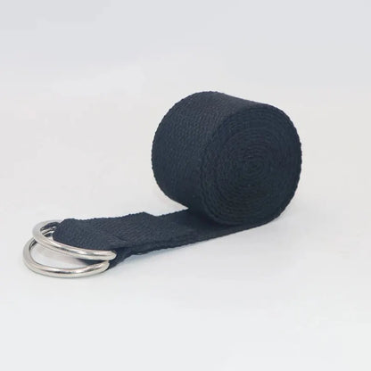Cotton Yoga Strap | Adjustable D Ring Buckle Belt for Pilates and Dance