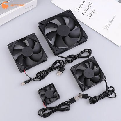 5V USB Cooling Fan for Router TV Box Computer | 50mm 80mm 90mm 120mm Black