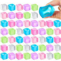 10 Pack Ice Cube Sensory Stress Balls | Mochi Squishies Squeeze Toys for Adults and Kids