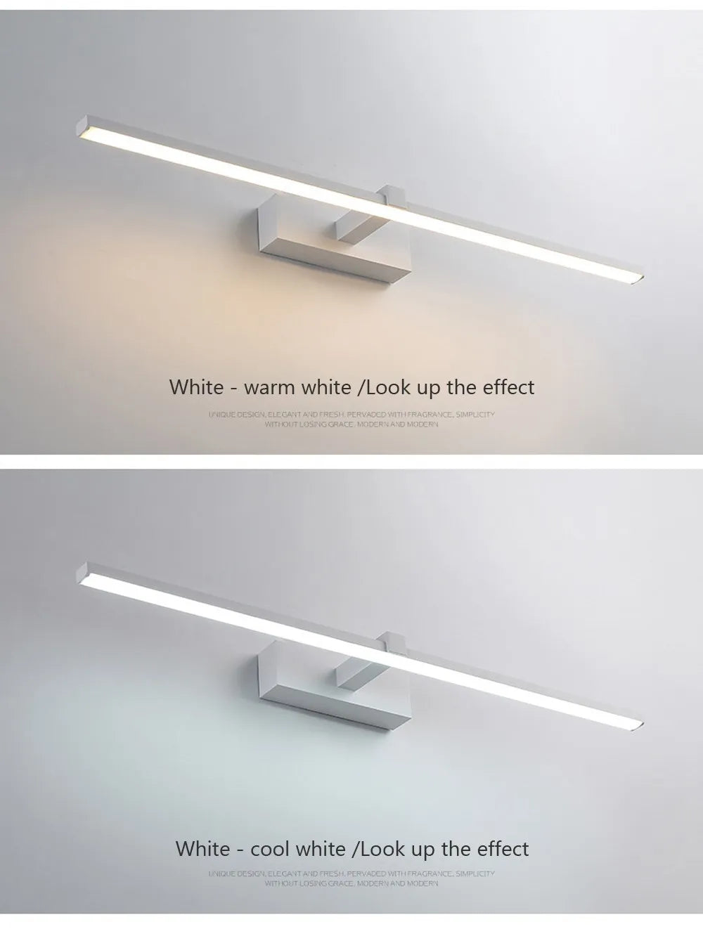 LED Bathroom Mirror Light – Waterproof Wall Lamp for Makeup Vanity in White/Black