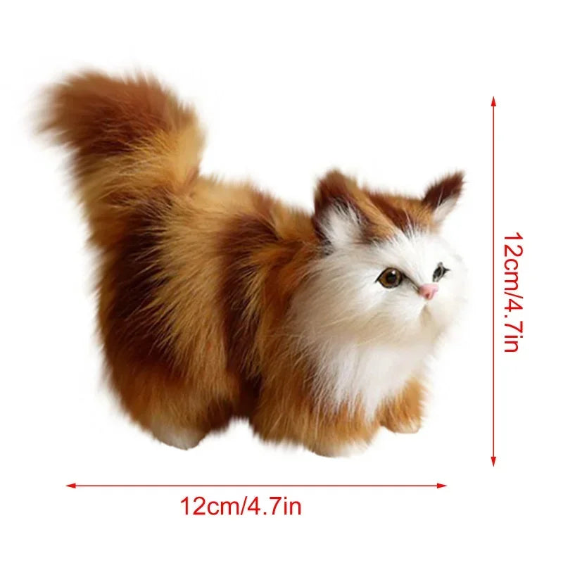 Adorables Peluches de Simulation de Chat, Douces, Modèle de Chatons en Peluche, Faux Chat, Animaux Réalistes pour Enfants Filles, Cadeau d'Anniversaire ou de Saint-Valentin