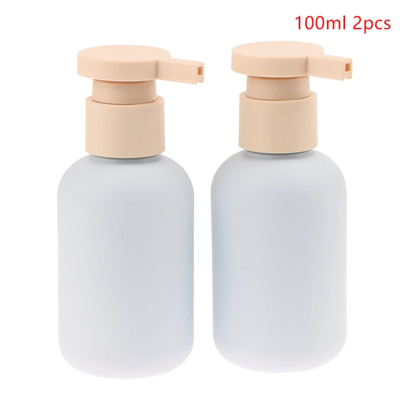 2Pcs Empty Plastic Pump Lotion Bottles | Travel Size Refillable Containers