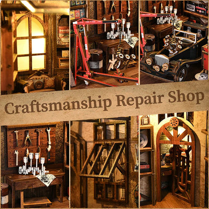 Kit de Bricolage « Maître Mécanicien » - Modèle Miniature Détaillé avec Éléments Mécaniques, Pièce de Collection Faite Main pour Exposition