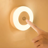 Round Touch Sensor LED Night Light | USB Rechargeable Magnetic Wall Lamp