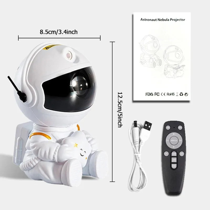 Projecteur d'étoiles Veilleuse galaxie Projecteur spatial astronaute Lampe LED de plafond nébuleuse étoilée pour Chambre Décoration Maison Cadeau Enfants