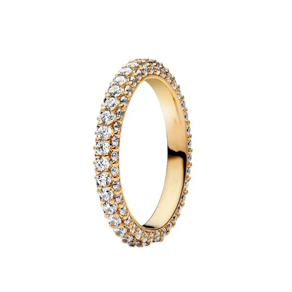 Gold Sun Heart Bow Ring | 925 Sterling Silver Zircon Ring for Women