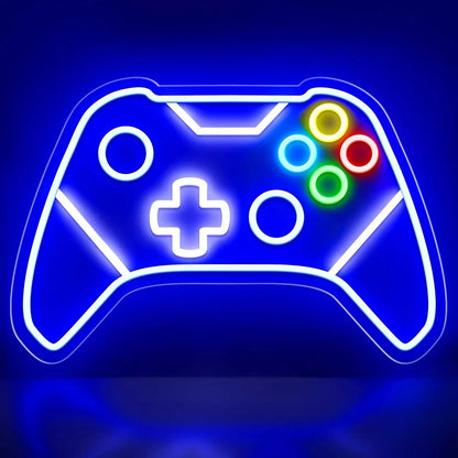 Enseigne lumineuse LED néon en forme de manette de jeu pour la décoration de la chambre du joueur, alimentée par USB, le meilleur cadeau pour les adolescents, les garçons et les enfants.