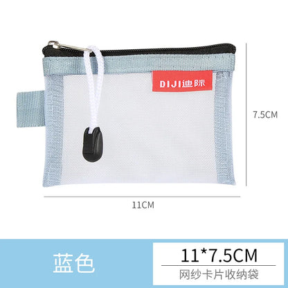 Mini Mesh Zipper Card Pouch | Transparent ID and Credit Card Storage Bag