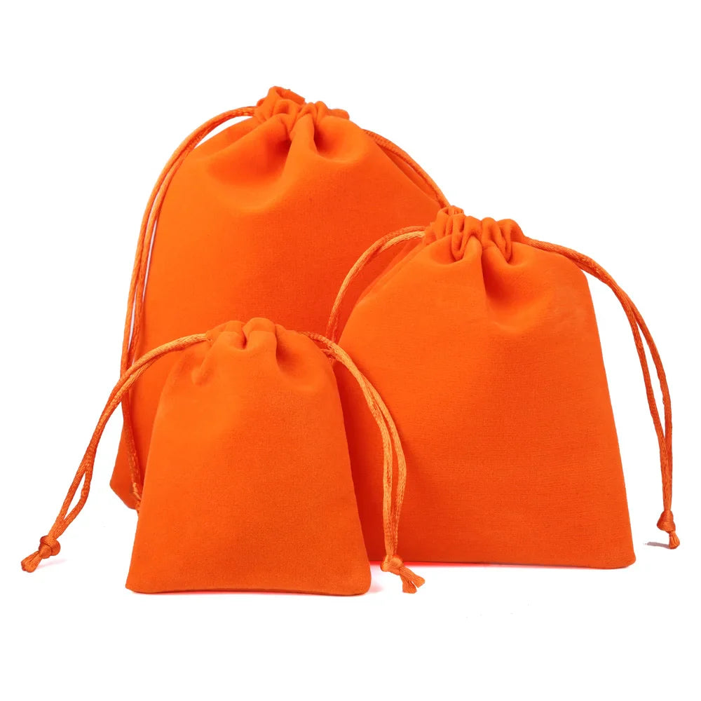 10pcs Drawstring Velvet Jewelry Gift Bags | Soft Plush Multi-Color Pouches for Wedding Christmas Party