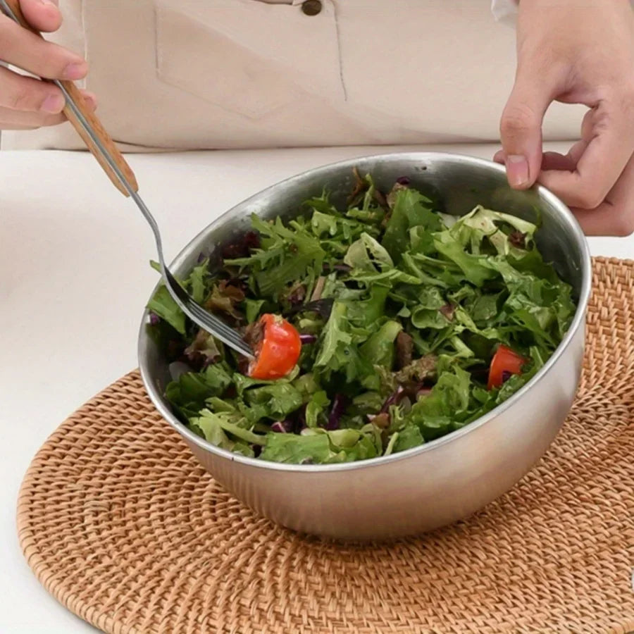 Bol à salade de fruits et légumes coréen en acier inoxydable avec bol à riz, bol à nouilles froides, bol à nouilles instantanées, bol de mélange à froid