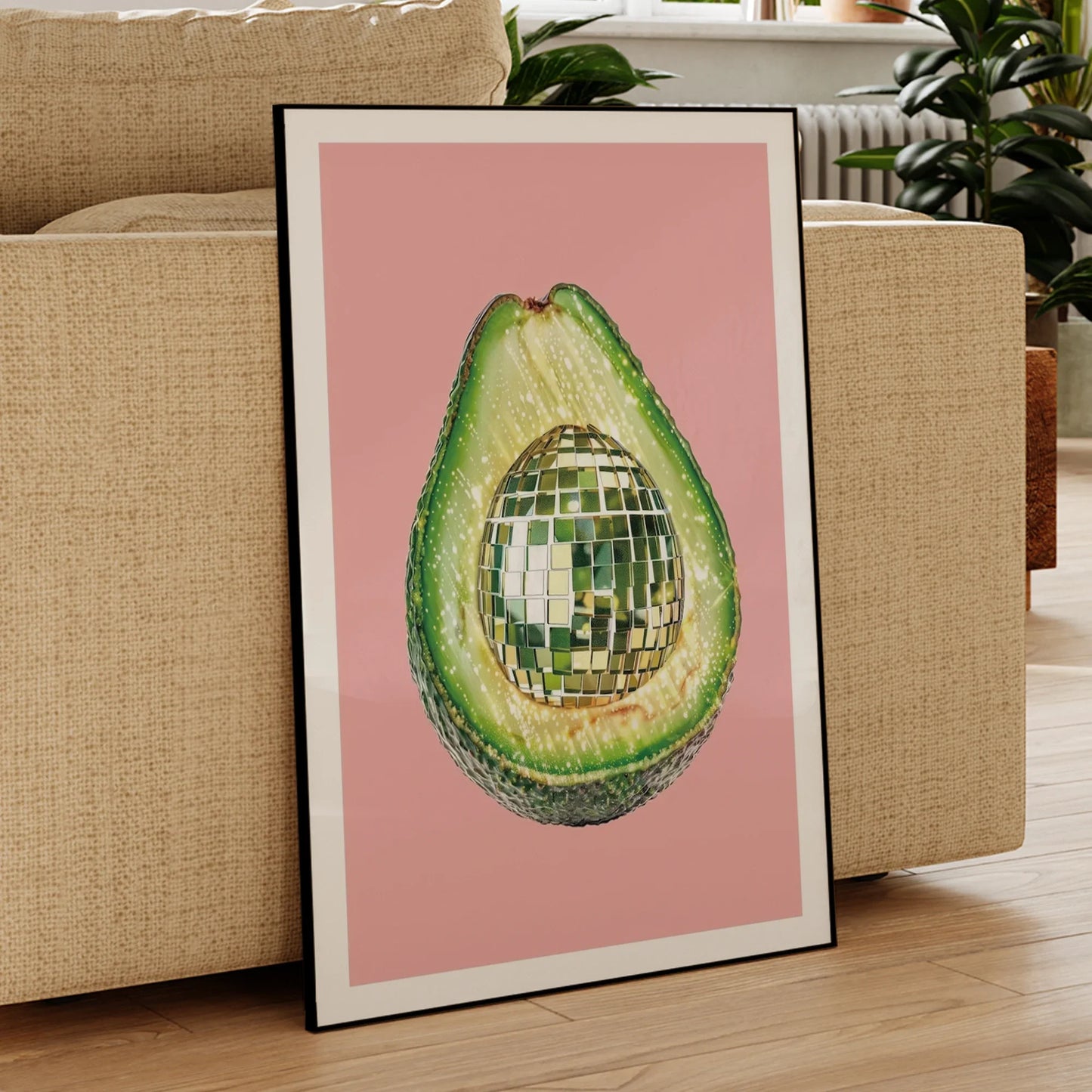 Peinture sur toile murale avocat boule disco Affiches photos pour salon chambre d'enfant Décoration intérieure
