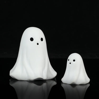2 Pcs Halloween Decor Indoor-Ghost in Abs Resin Cloche-Cute Ghost for HomeTabletop Party Decor  Holiday Decorations outdoor