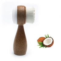 Brosse faciale à poignée en fibres de noix de coco Double face Nettoyant facial Éliminateur de points noirs Nettoyant de pores Brosse exfoliante pour le visage