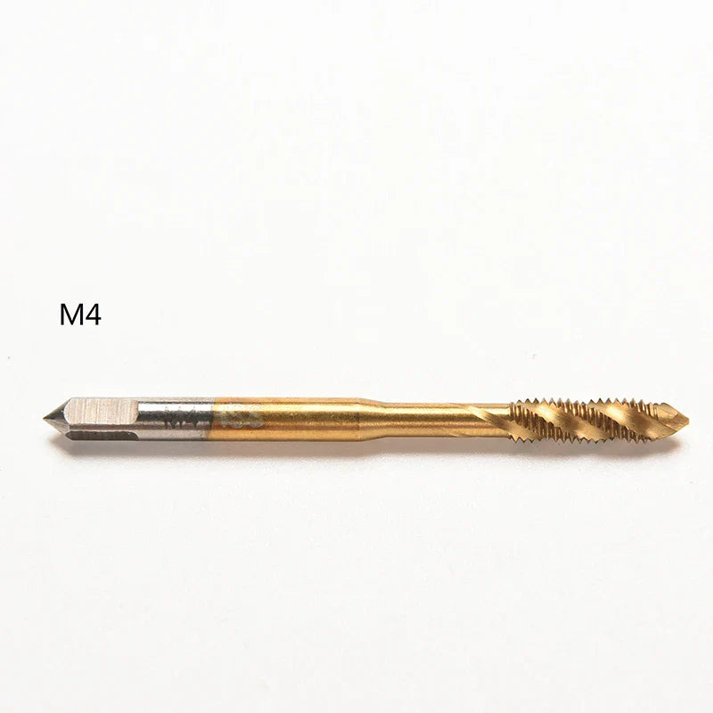 Titanium Coated HSS Spiral Fluted Machine Screw Tap Set | Metric Threading Tool