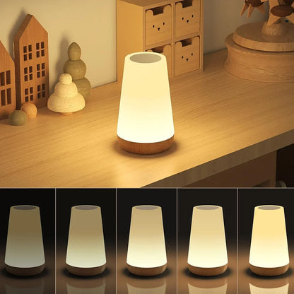 RGB Color Changing Night Light Touch Dimmable USB Rechargeable Lamp for Bedside
