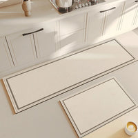 VIKAMA Lot de 2 tapis de sol de cuisine beige clair, absorbants, antidérapants, style scandinave, pour décoration intérieure