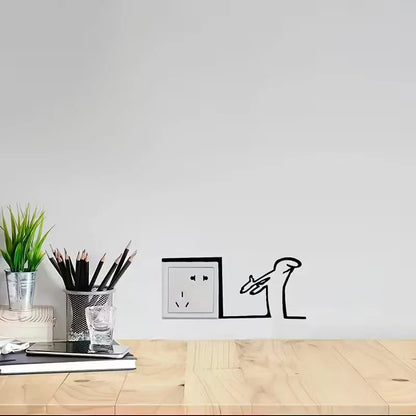 Minimalist La Linea Switch Sticker | Cartoon Power Switch Decal for Home Decor