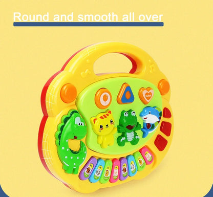 Jeu de piano-clavier de dessin animé pour enfants avec musique lumineuse clignotante Sons d'animaux Jouets musicaux pour bébés Jouets éducatifs Cadeaux pour enfants