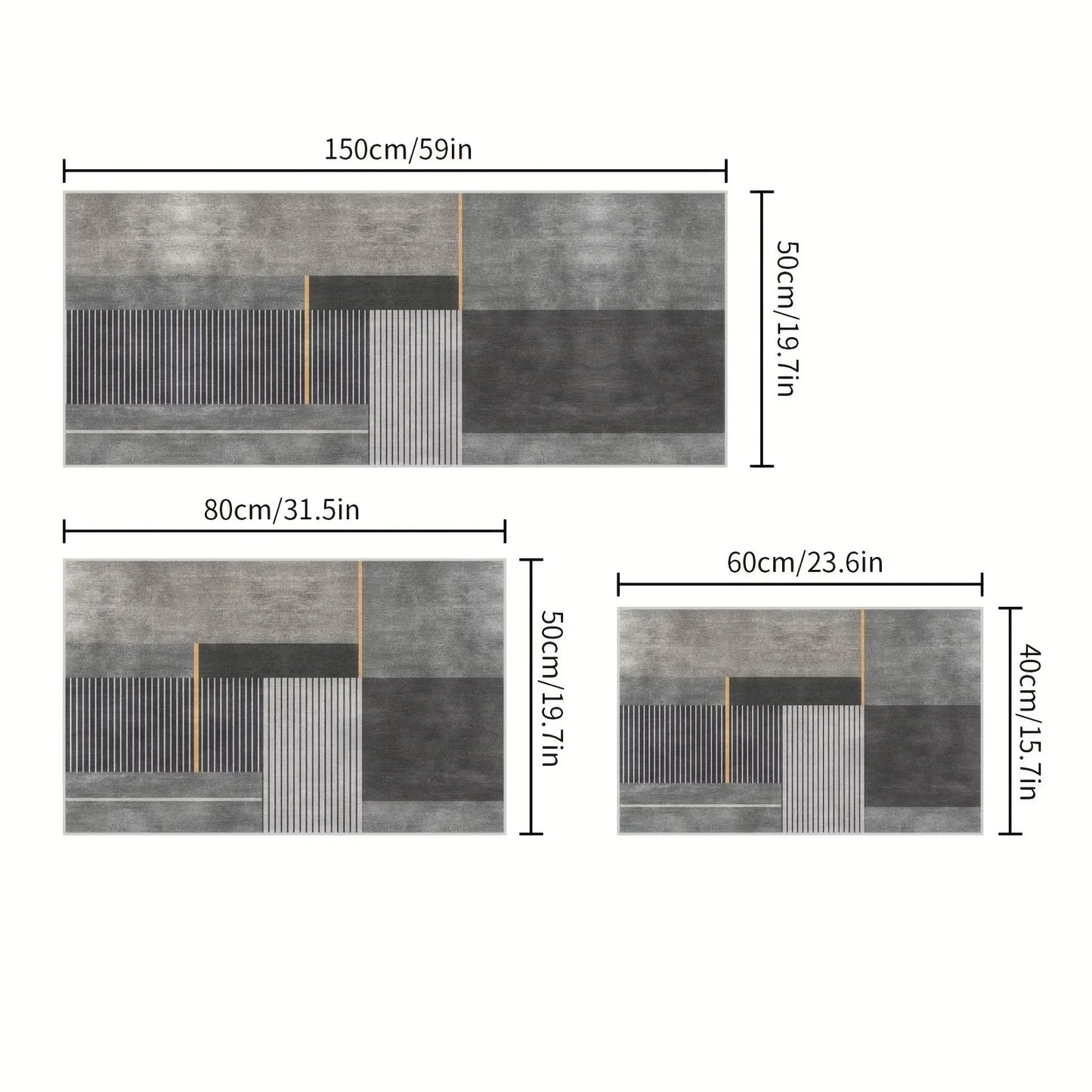 VIKAMA Minimalist Geometric Rugs Ideal For Hallways, Kitchen Mats, And Entrance Hall Doormats Durable And Easy-Care Home Décor