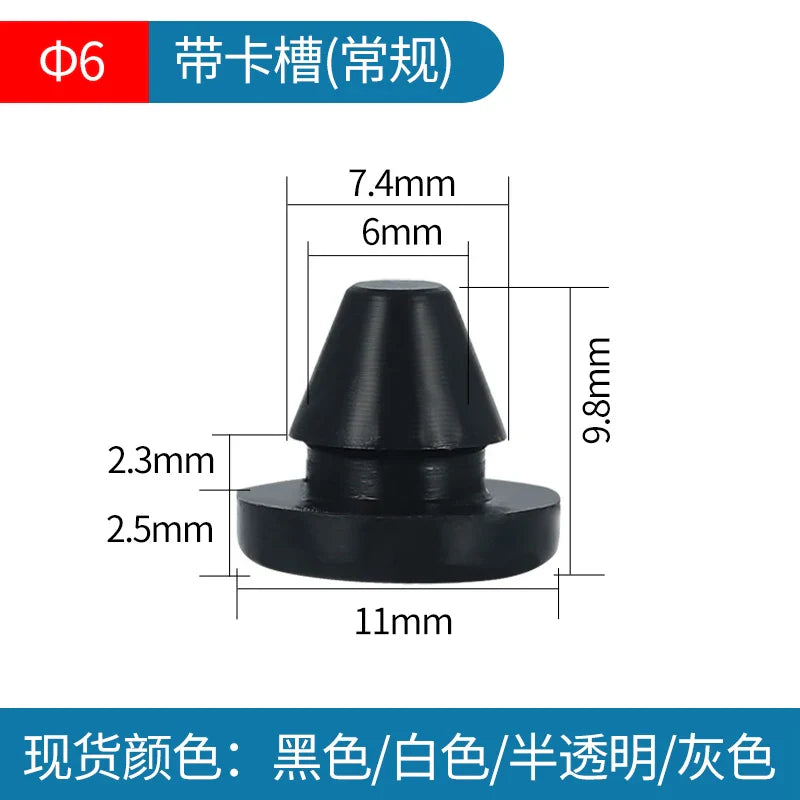 Bouchons en caoutchouc de silicone solide de 2 mm à 16 mm, couvercle de type T, joint à enclenchement, capuchons d'obturation, bouchon d'étanchéité