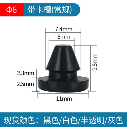 Bouchons en caoutchouc de silicone solide de 2 mm à 16 mm, couvercle de type T, joint à enclenchement, capuchons d'obturation, bouchon d'étanchéité