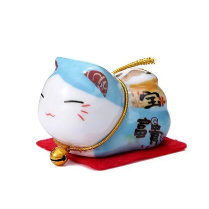 Cerámica Japonesa Daruma Artesanía Gato de la Suerte de Dibujos Animados Adorno de la Fortuna Paisaje Accesorios de Decoración del Hogar Regalos Decoración de la Sala de Estar