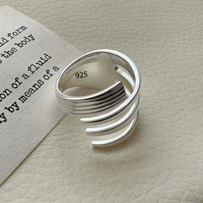 VENTFILLE 925 Sterling Silver Irregular Ring | Geometric Minimalist Jewelry for Women