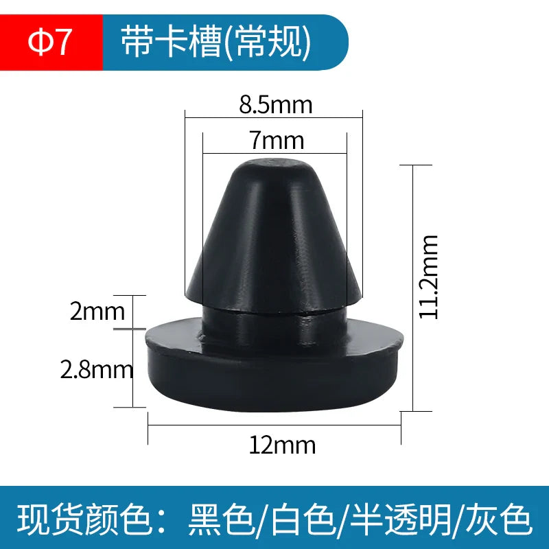 Bouchons en caoutchouc de silicone solide de 2 mm à 16 mm, couvercle de type T, joint à enclenchement, capuchons d'obturation, bouchon d'étanchéité