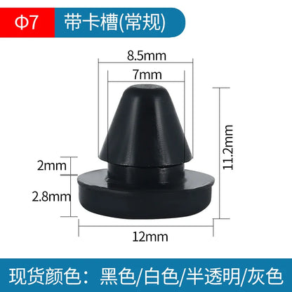 Bouchons en caoutchouc de silicone solide de 2 mm à 16 mm, couvercle de type T, joint à enclenchement, capuchons d'obturation, bouchon d'étanchéité