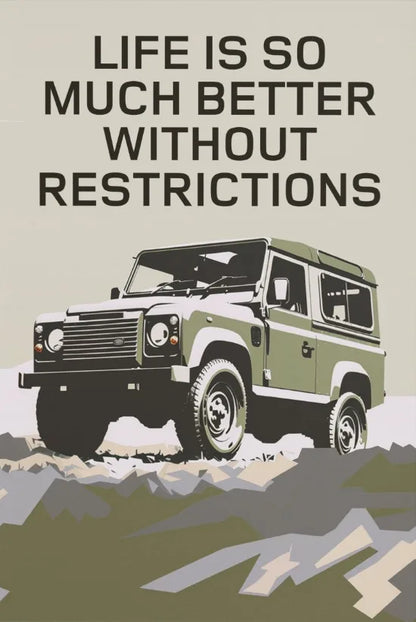 L-and-R-over Defender 90 Offroad Poster Classic Retro Automotive Poster Canvas Prints Classic Off-road Vehicle Aesthetic Print
