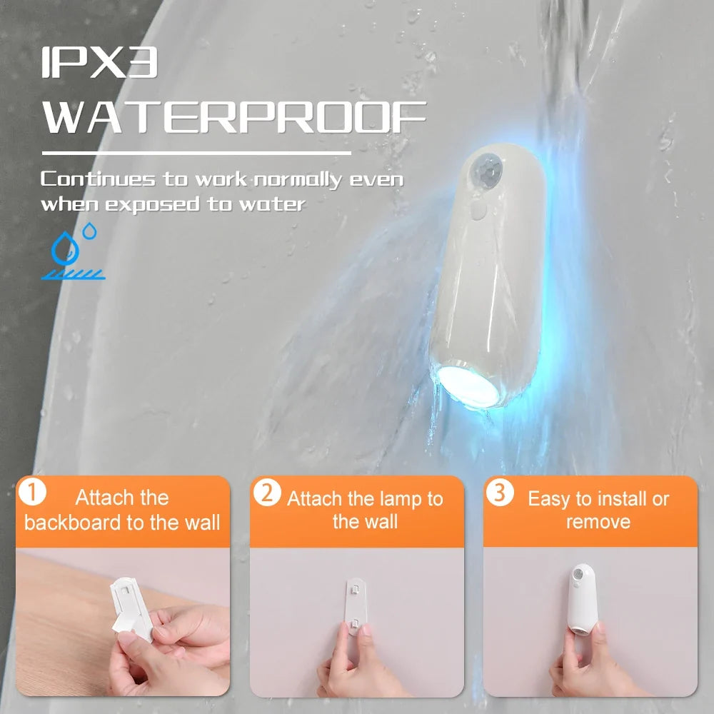 Motion Sensor Toilet Night Light RGB LED Bowl Light Rechargeable Bathroom Decor Lamp