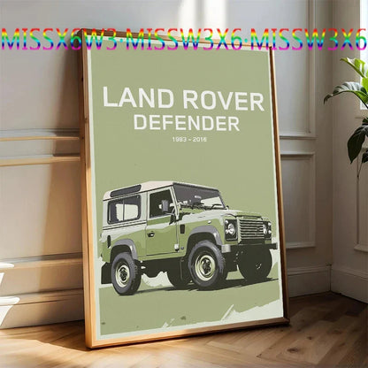 L-and-R-over Defender 90 Offroad Poster Classic Retro Automotive Poster Canvas Prints Classic Off-road Vehicle Aesthetic Print