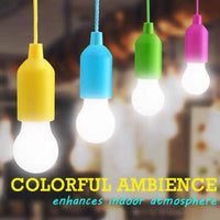 Battery Operated LED Pull Cord Light | Portable Hanging Lantern for Camping, Garden, Party, and Emergency