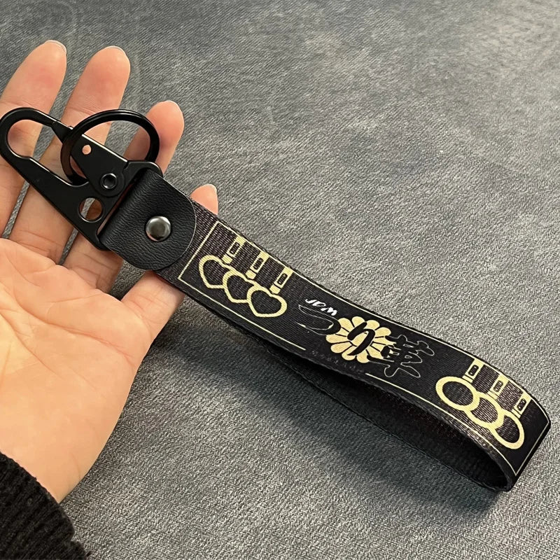 Nylon Key Strap Embroidery Lanyard | JDM Racing Car Keychain